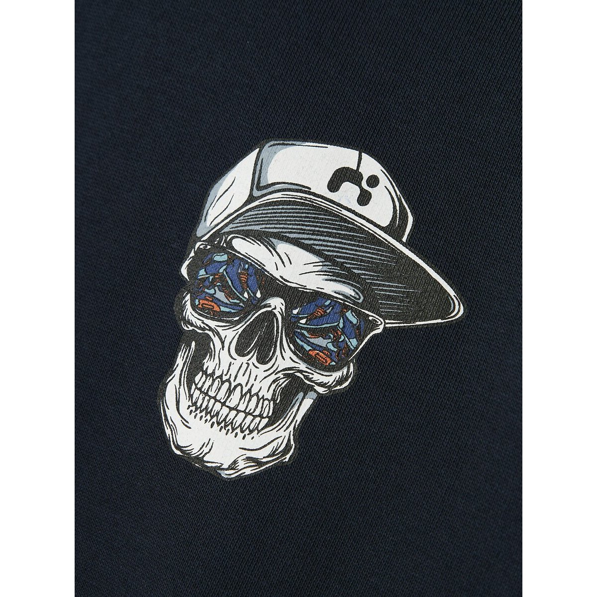 Felpa con cappuccio e teschio blu marino, NAME IT