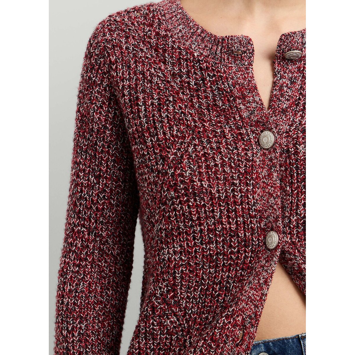 Gilet boutonné, avec col rond bordeaux, PEPE JEANS