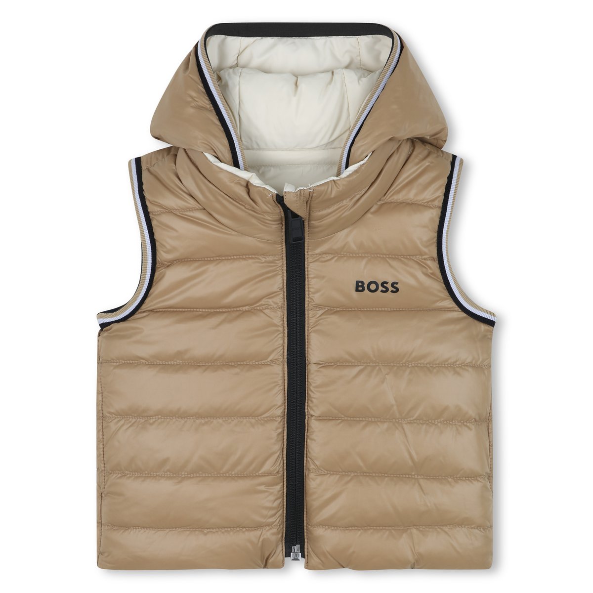 Doudoune sans manches réversible vanille, BOSS KIDSWEAR