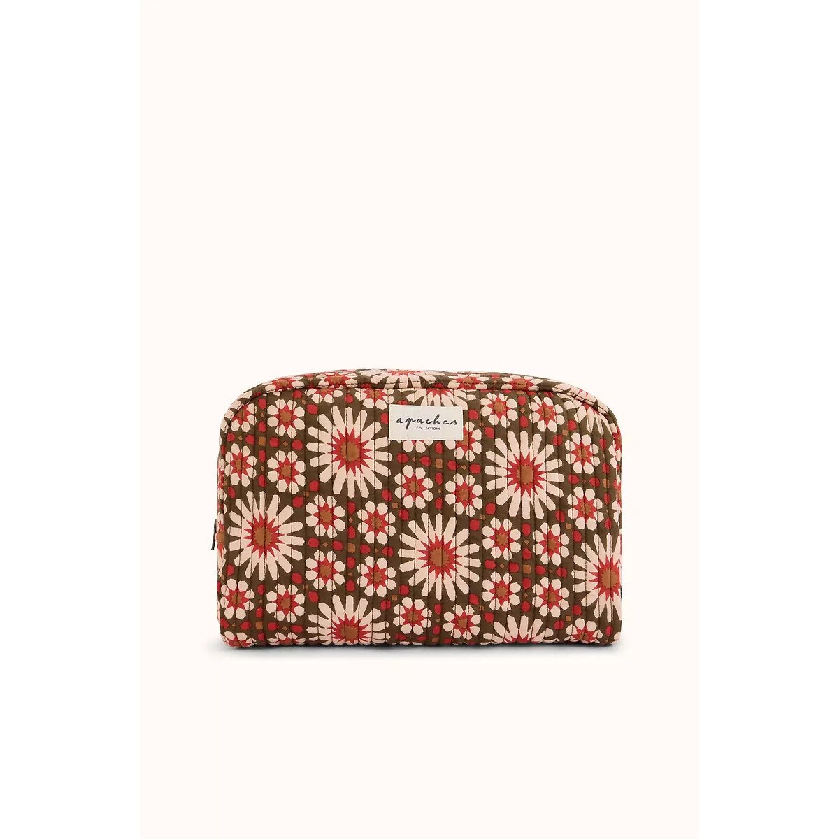 Beauty case grande, motivo floreale, GAYANE fantasia arancione, APACHES COLLECTIONS