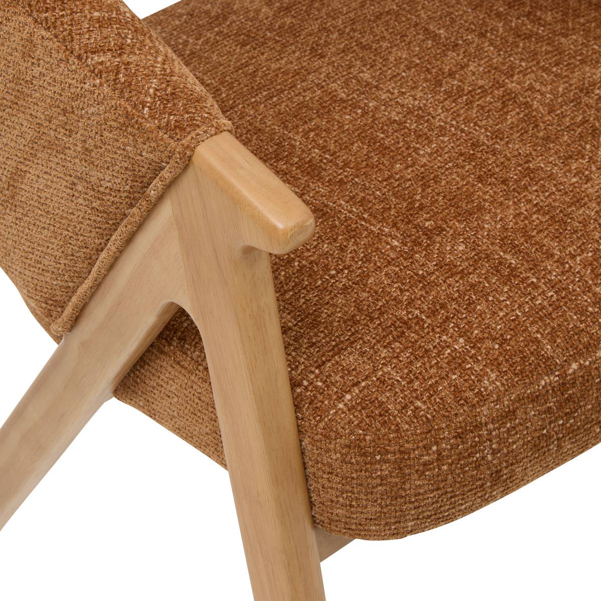 Fauteuil de table en hévéa AMZA bronze, ATMOSPHERA
