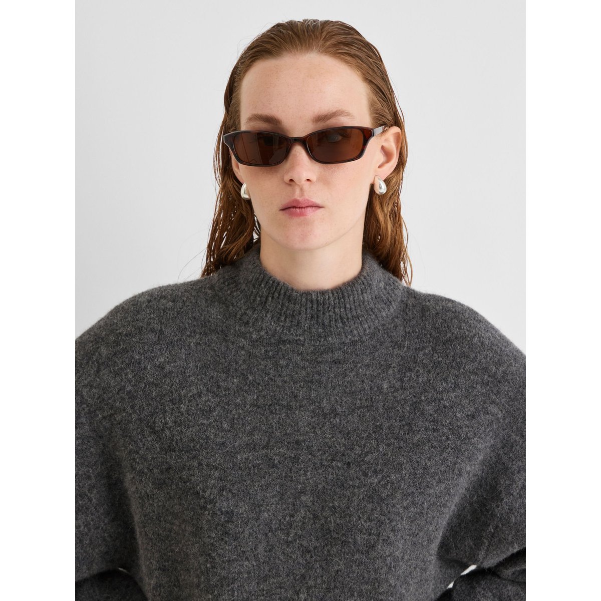 Pull En Maille gris - dark grey melange1, ROUGE EDIT