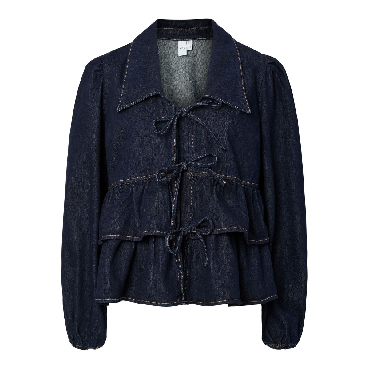 Top dark blue denim, YAS