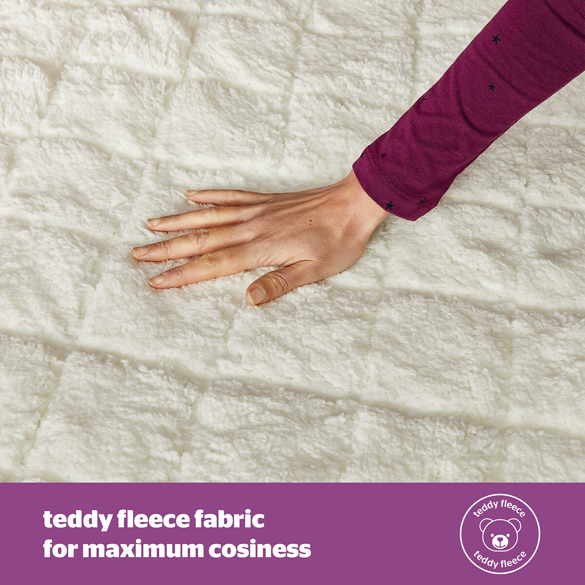 King Comfort Control Teddy Fleece Electric Blanket cream, SILENTNIGHT