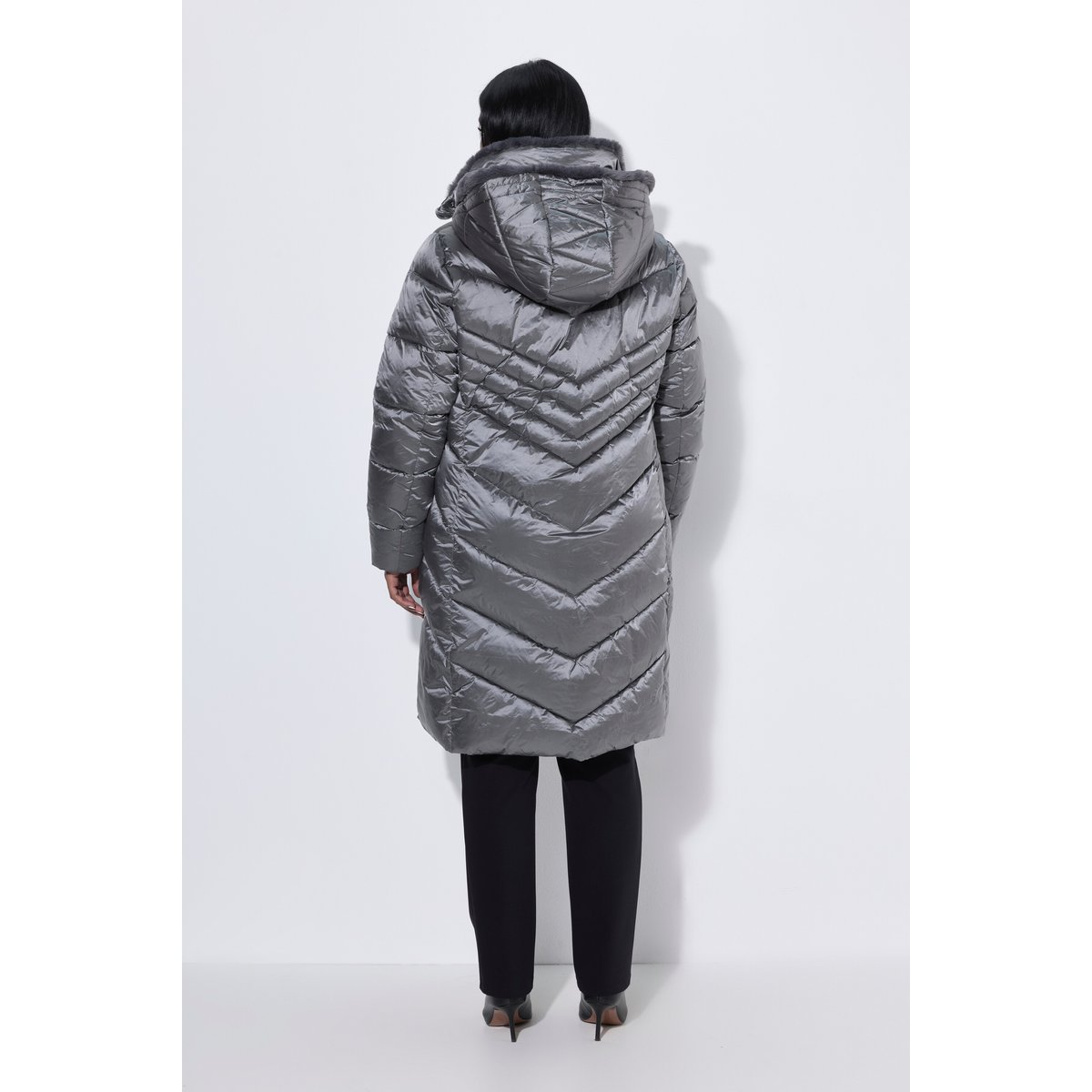 Manteau matelassé HYPAR, effet métallisé anthracite, ULLA POPKEN