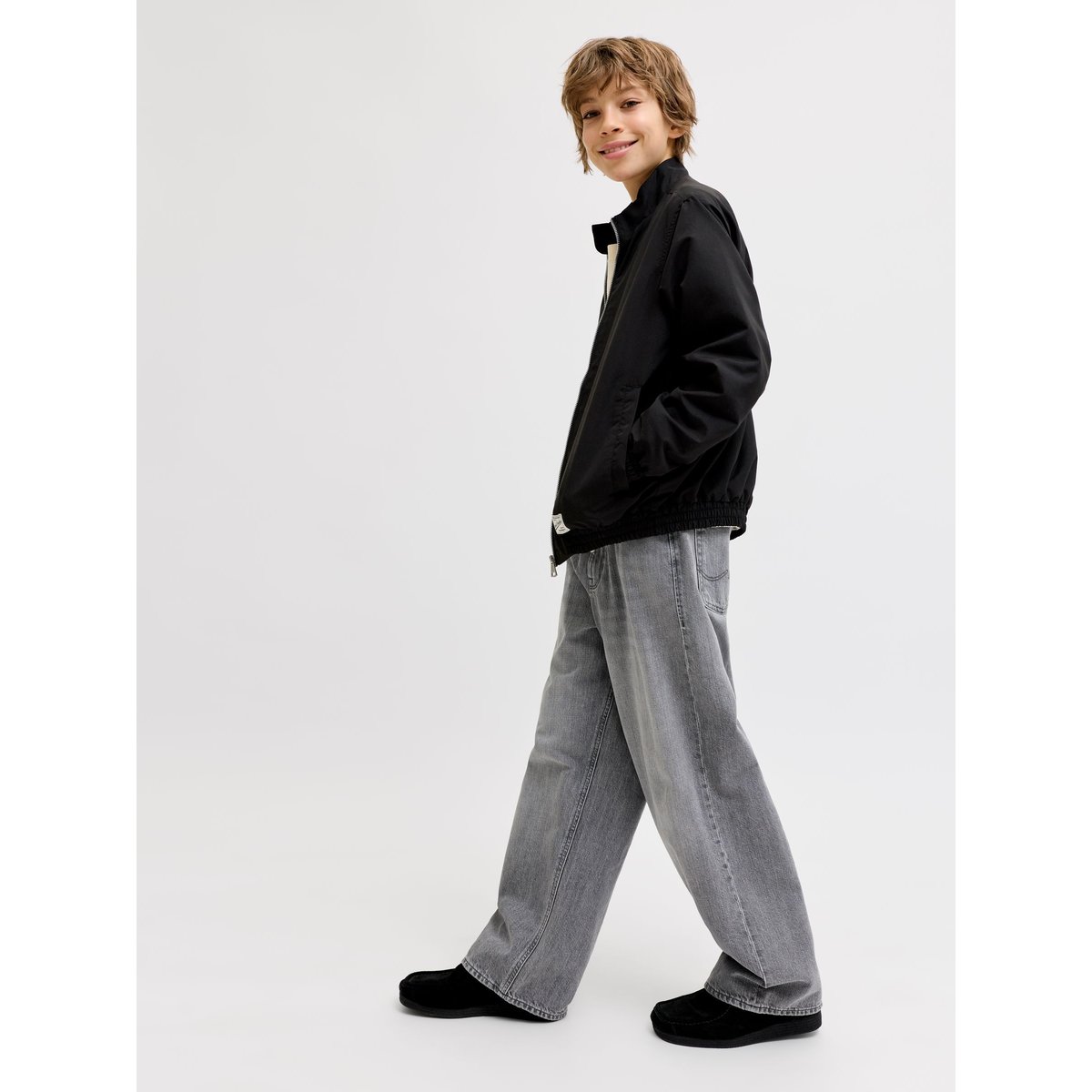Jean À Coupe Wide black denim, JACK & JONES JUNIOR