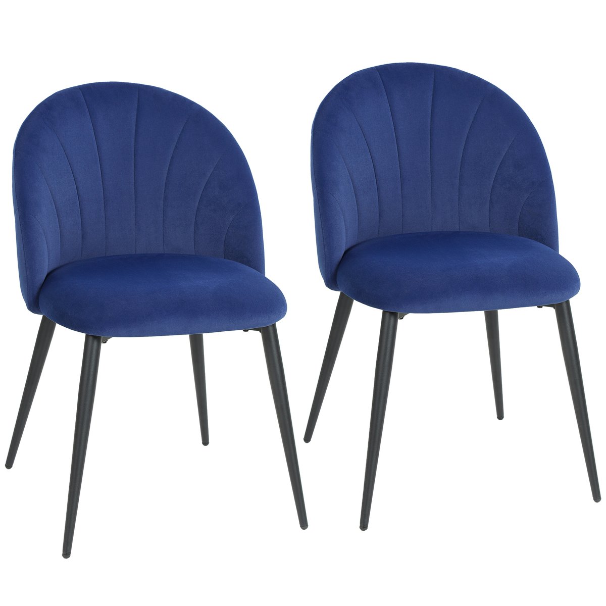 Chaise de salle à manger Velours (100 % bleu, noir, HOMCOM