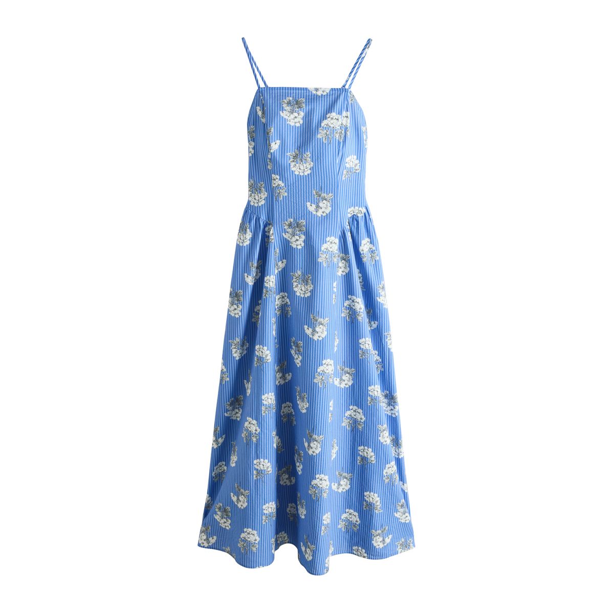 Robe d’été en coton à fines bretelles bleu motif fleurs, NEXT