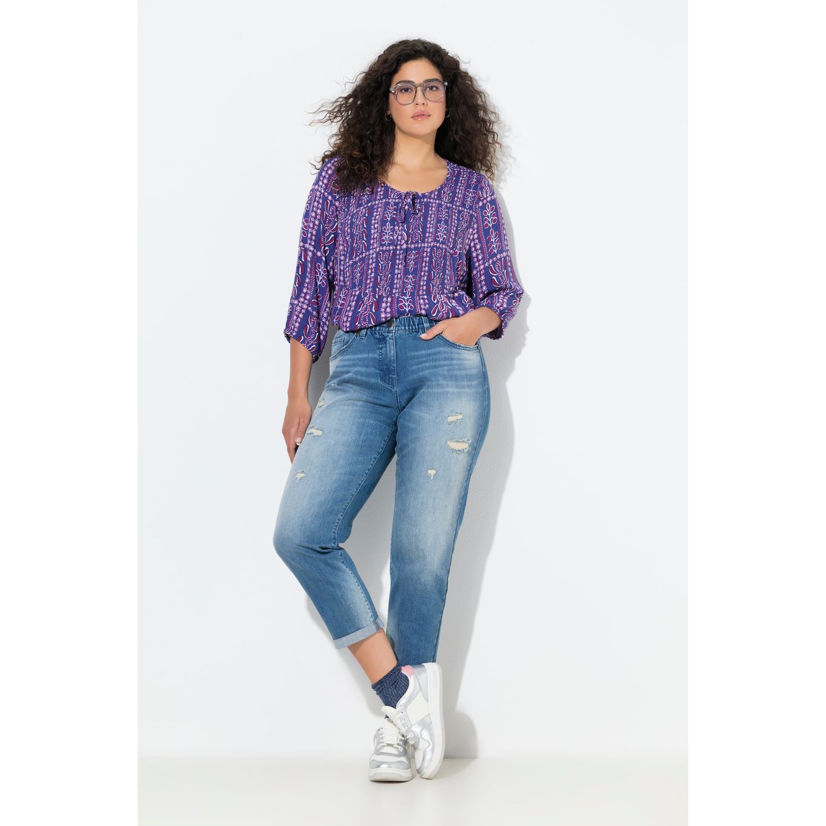 Jean Boyfriend, détails destroy bleu jean, ULLA POPKEN
