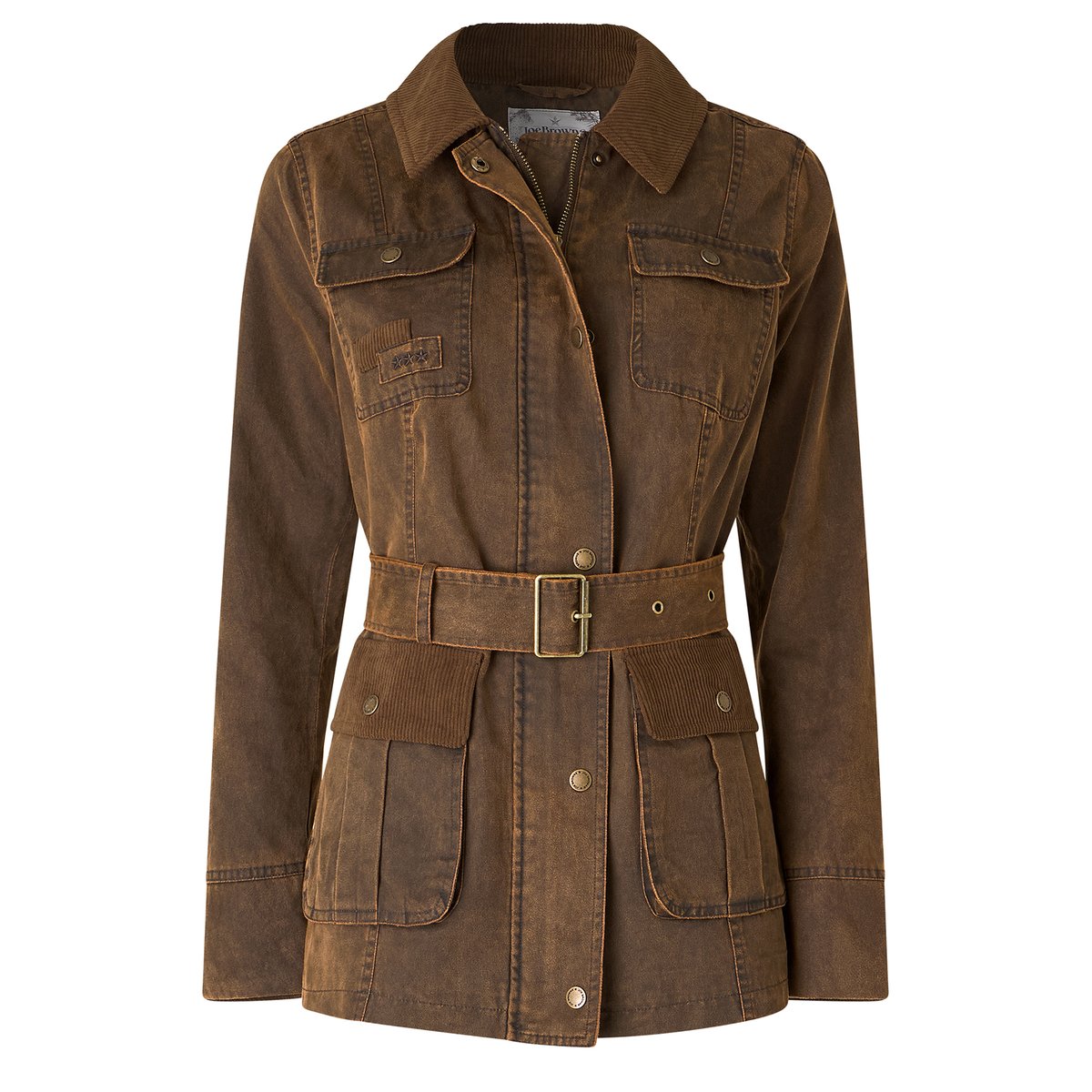 Remarquable Veste Cirée Ceinturée marron, JOE BROWNS