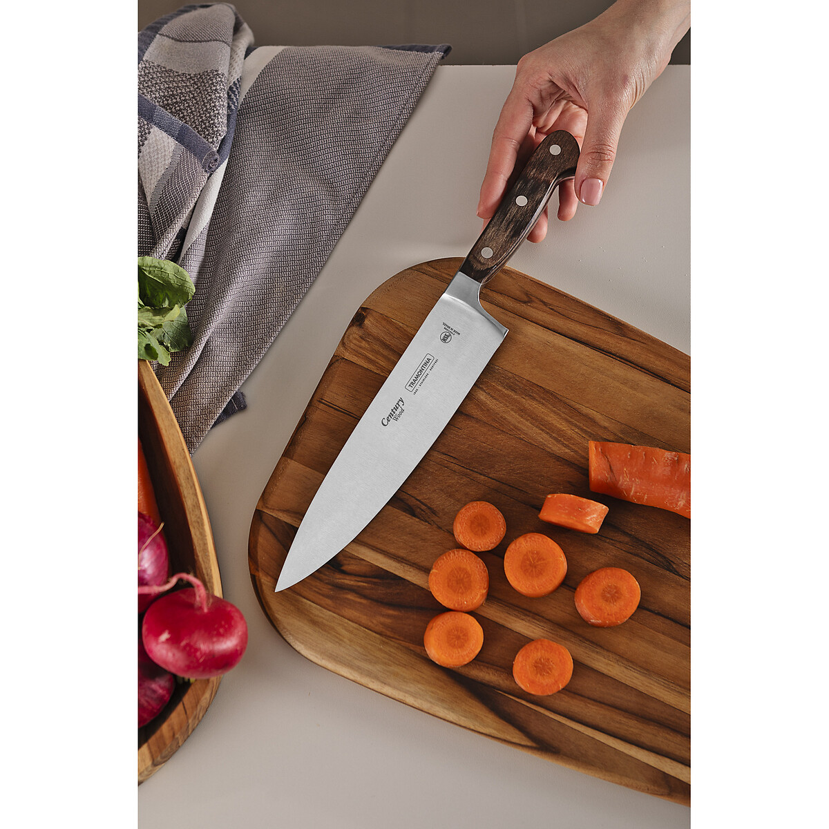 Faca Chef Century Wood 8", Tramontina madeira, TRAMONTINA