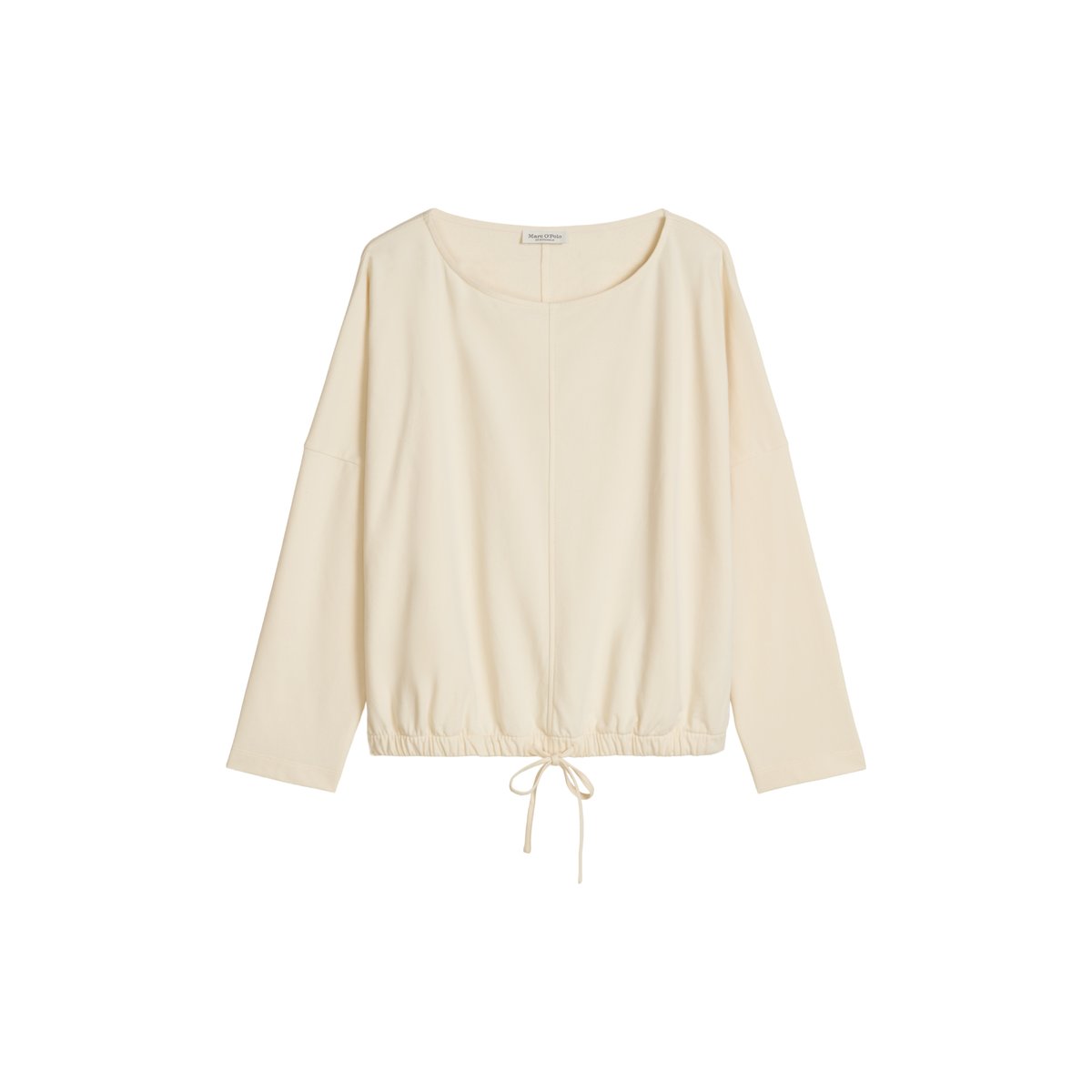 Sweat à cordon de serrage en mélange de coton bio peigné blanc, MARC O'POLO