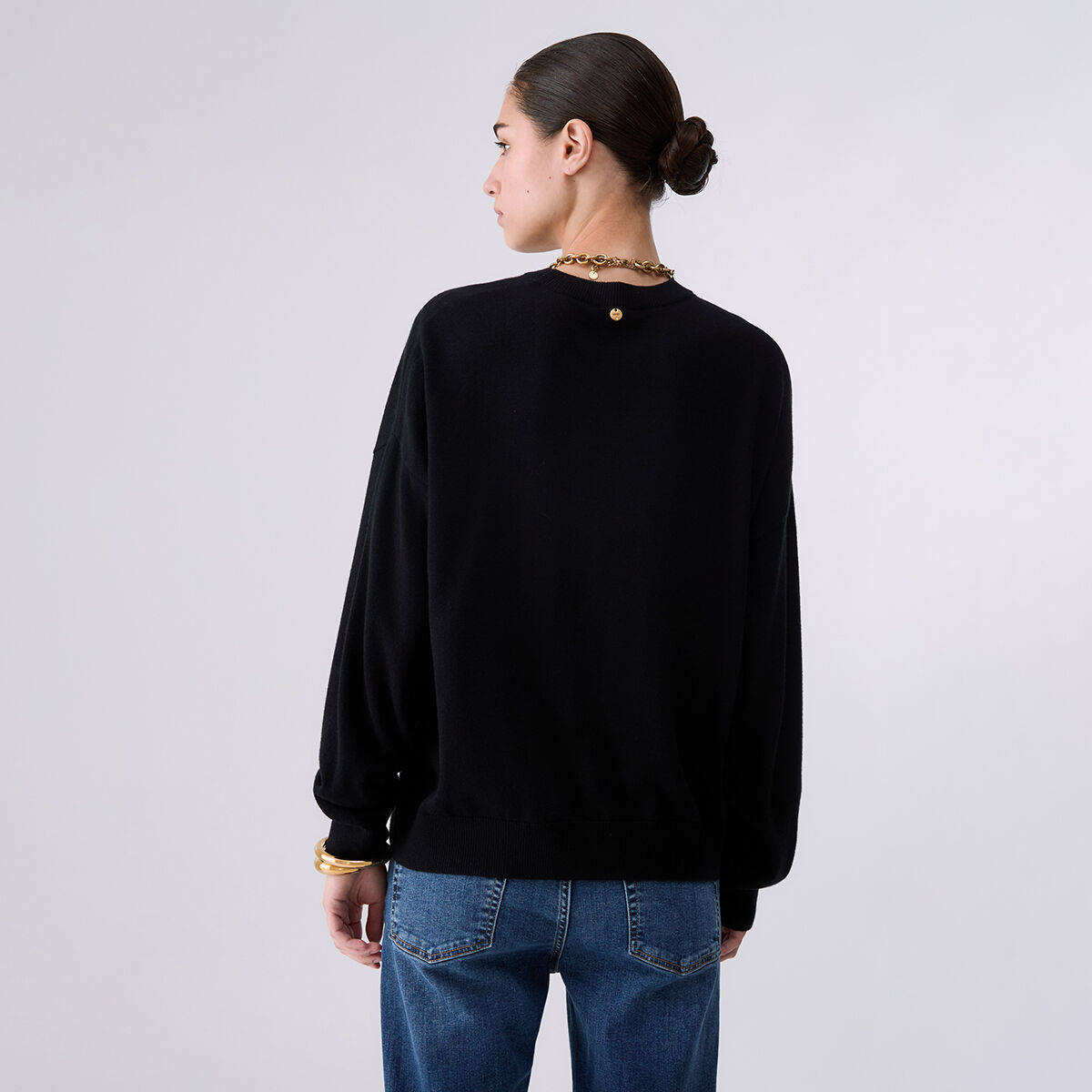 Pull avec intarsia géométrique noir, LIU JO