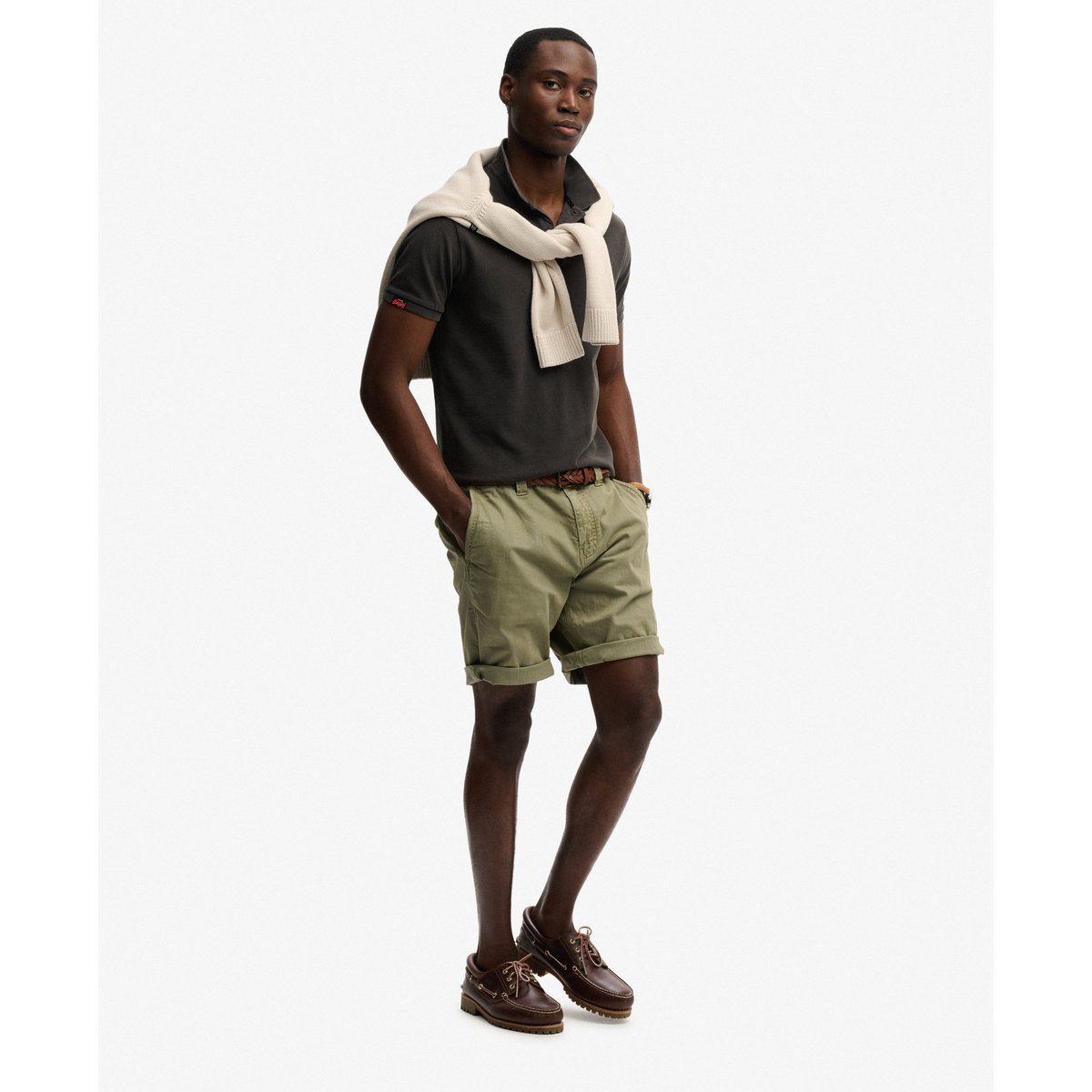 Short Chino Utility vert pétrole, SUPERDRY