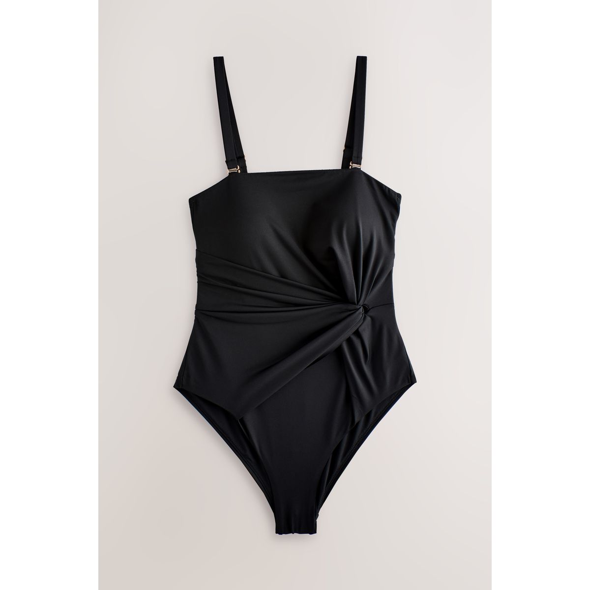 Maillot de bain bandeau gainant à torsade noir, NEXT