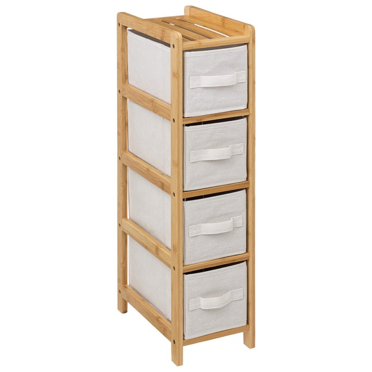 Étagère fine 4 rangements Tidy Box beige, ATMOSPHERA