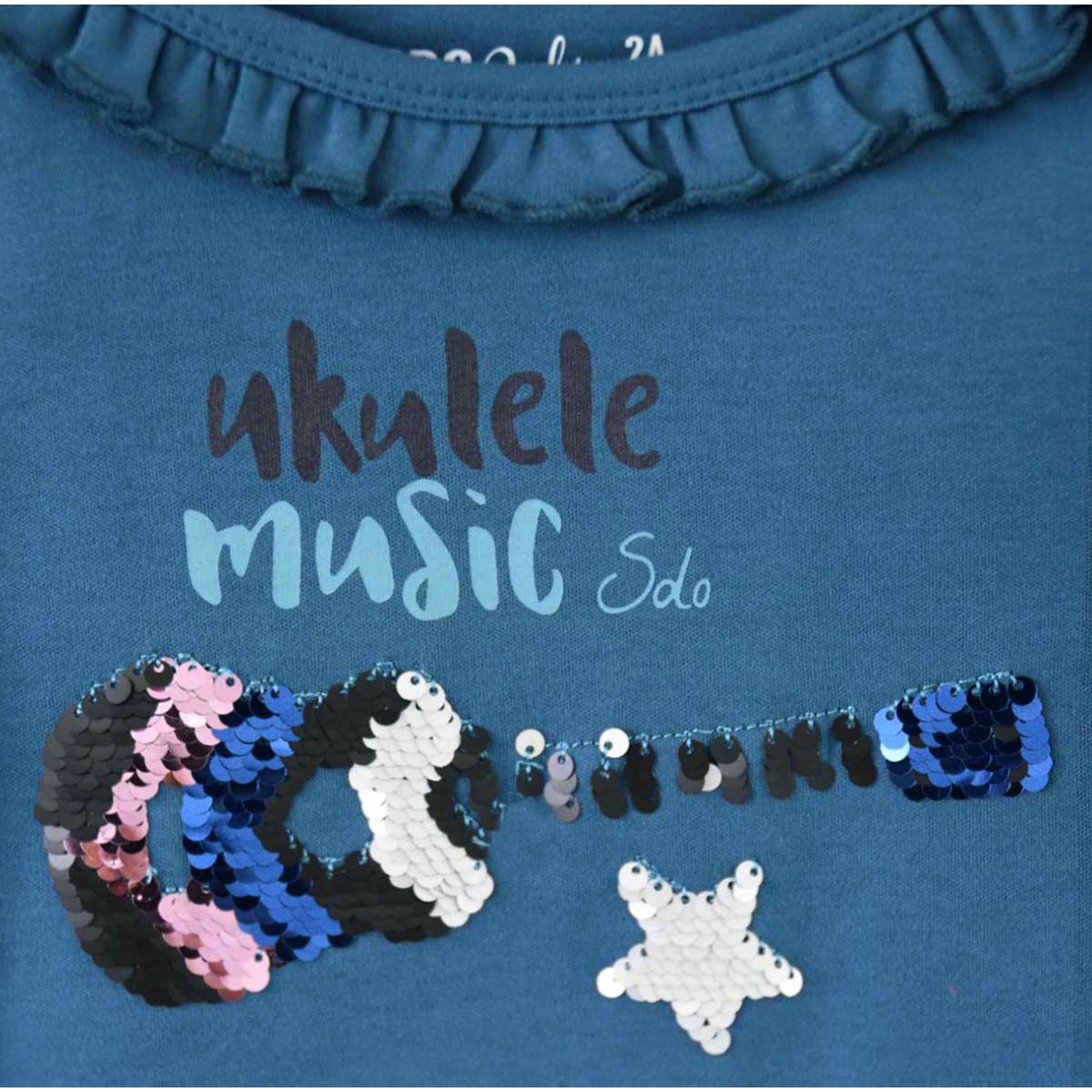T shirt fillette a sequins look colorÉ bleu, SUCRE D'ORGE