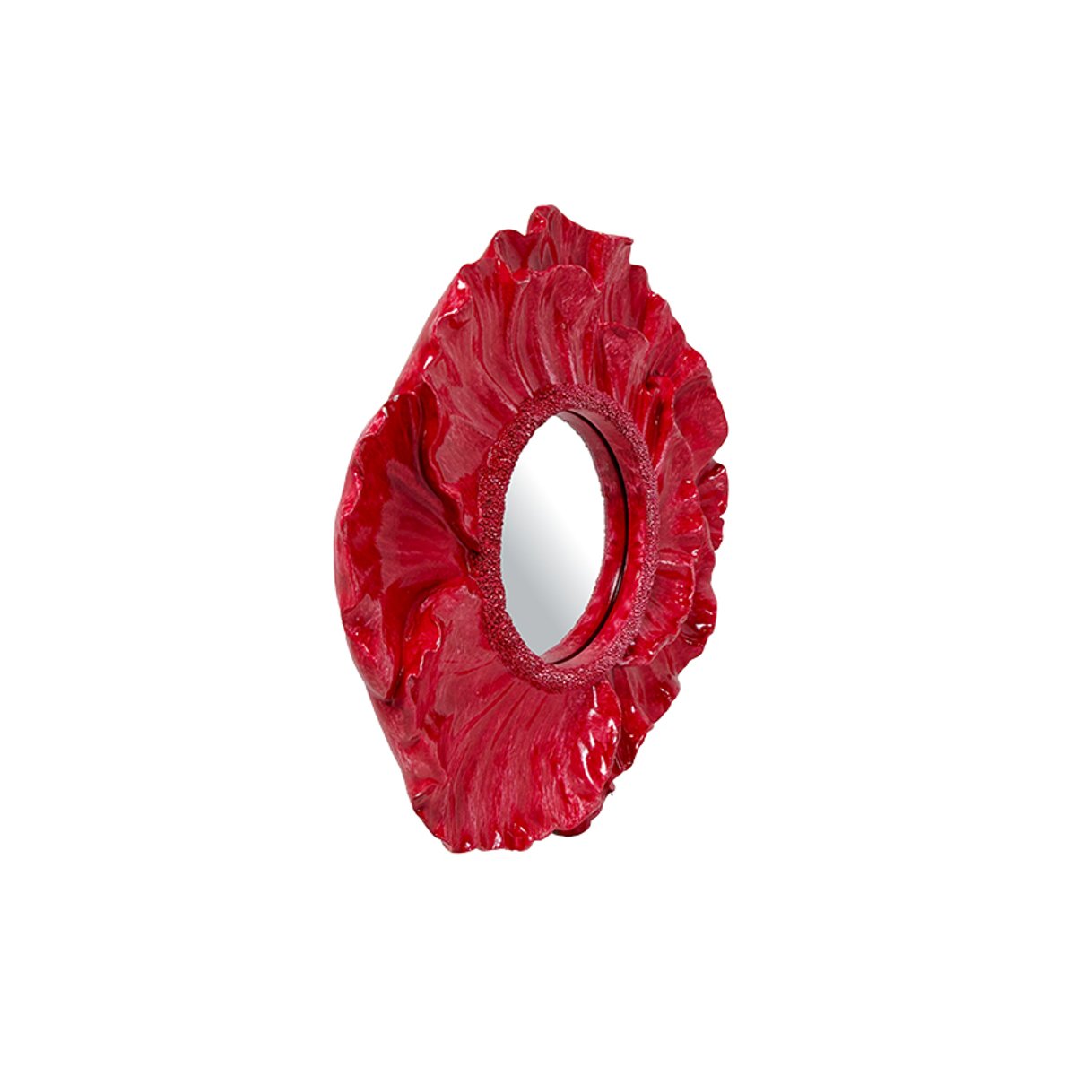 Miroir fleur 17cm rose, EMDE