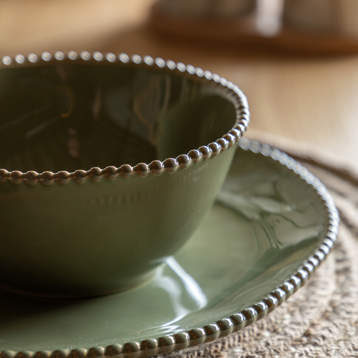 Set of 4 Harville Beaded Bowls in Olive olive, ÉDITÉ