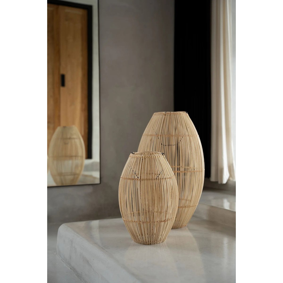 Suspension en rotin ZURI beige, BAZAR BIZAR