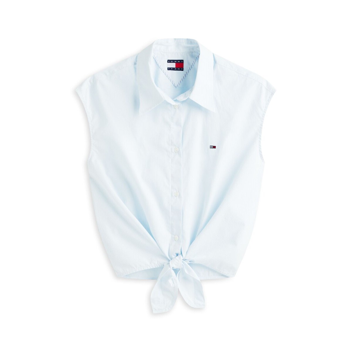 Chemisier sans manches à nouer bleu ciel/blanc, TOMMY JEANS