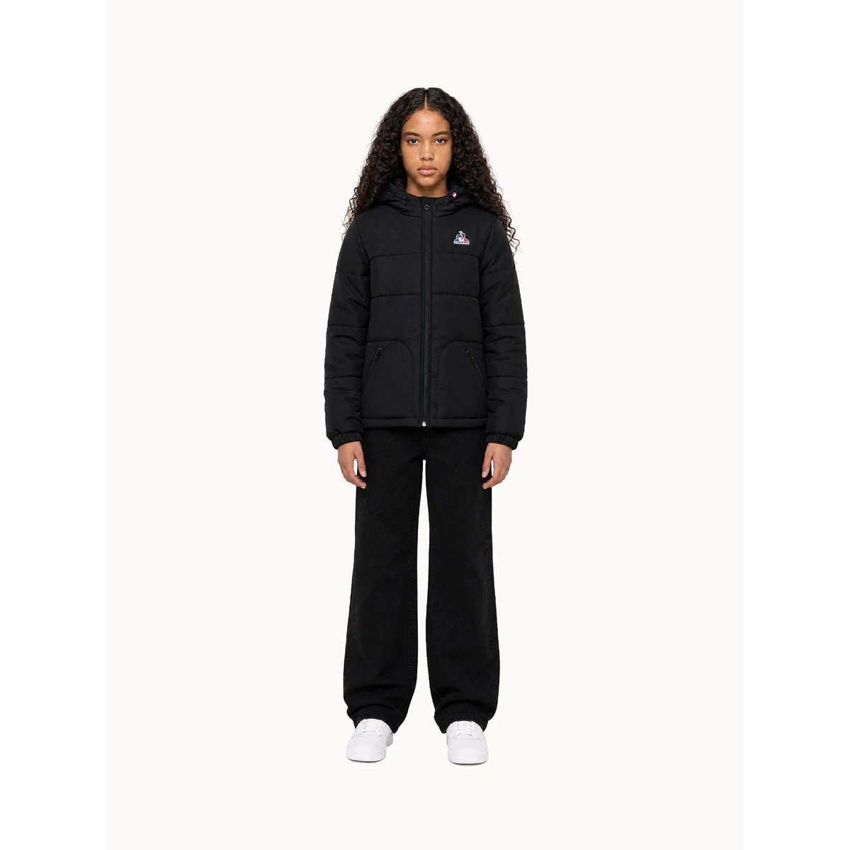 Doudoune à capuche déperlante Essentiel black, LE COQ SPORTIF