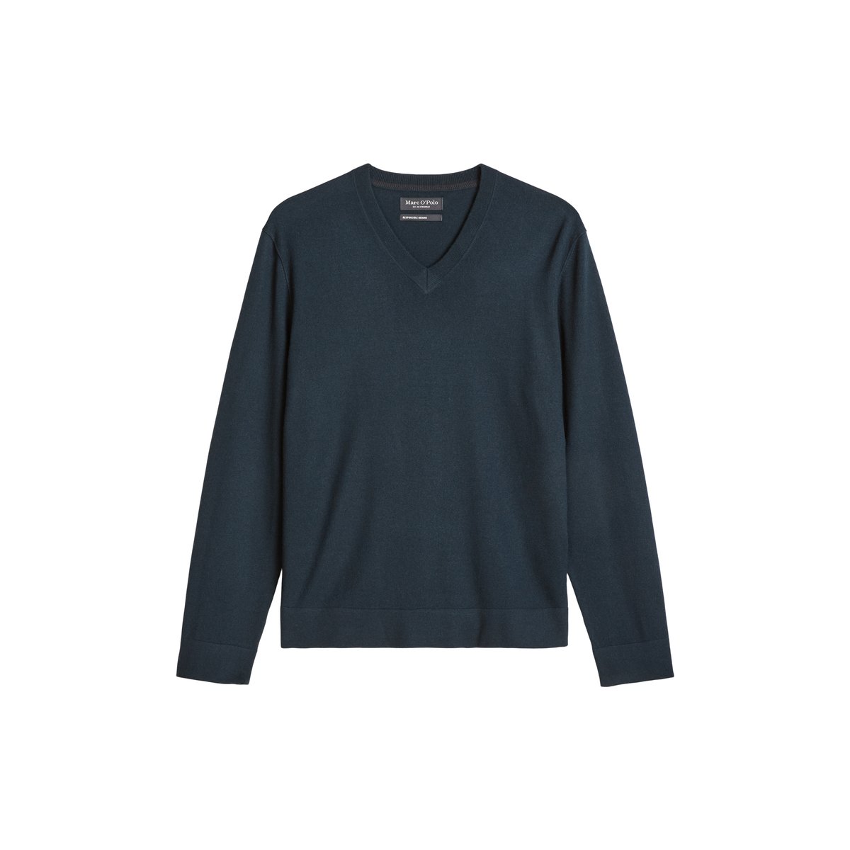 Pull à col en V, coupe classique en laine mérinos fine blaubleu, MARC O'POLO