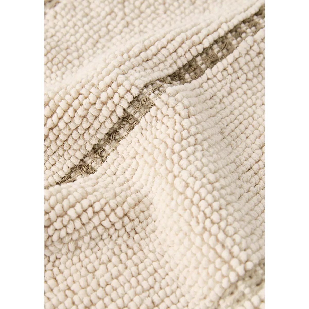 Tapis de bain rayures détail franges écru, MANGO HOME