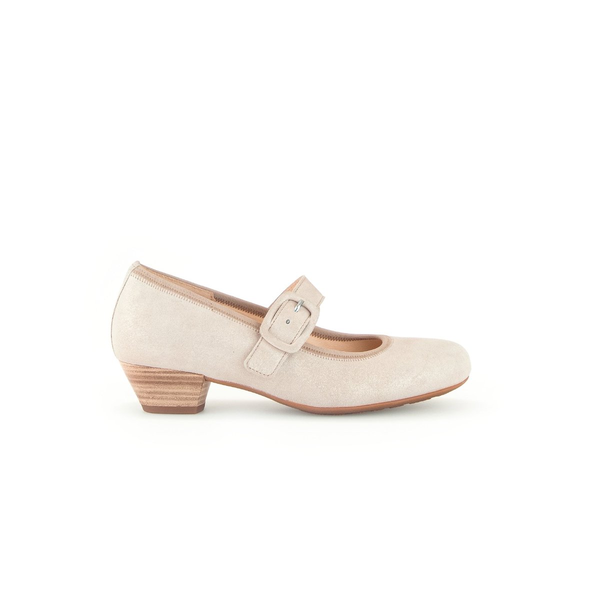 Trotteurs en cuir à talon décroché beige, GABOR