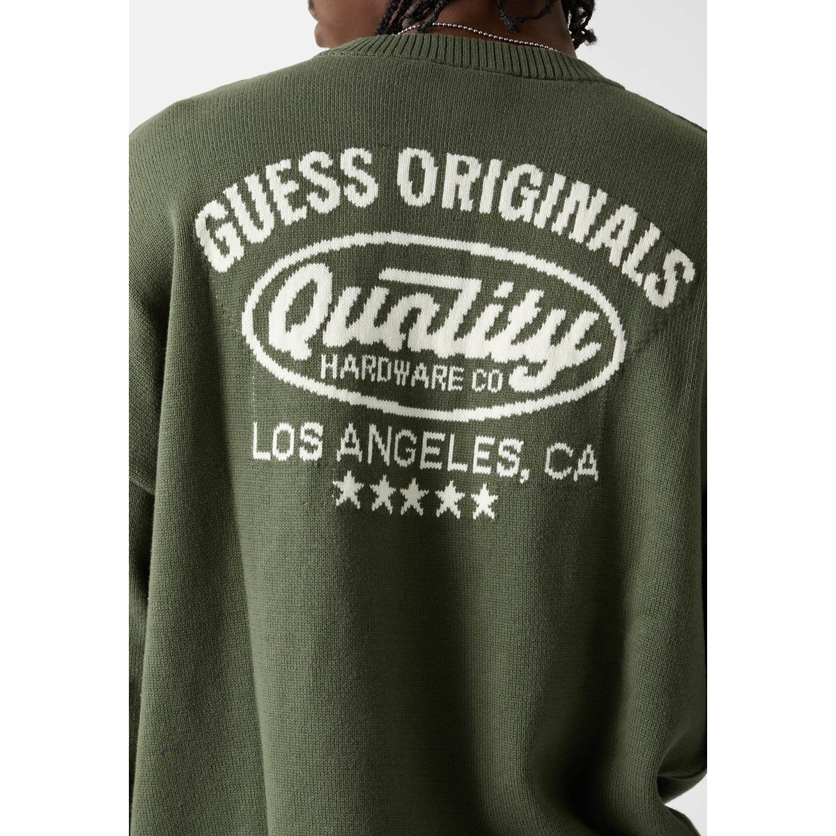 Pull Jacquard vert foncé, GUESS
