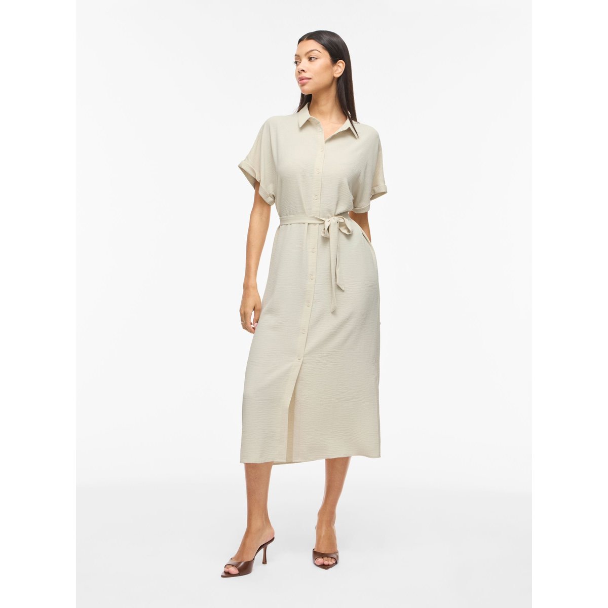 Robe-Chemise gris - birch1, VILA