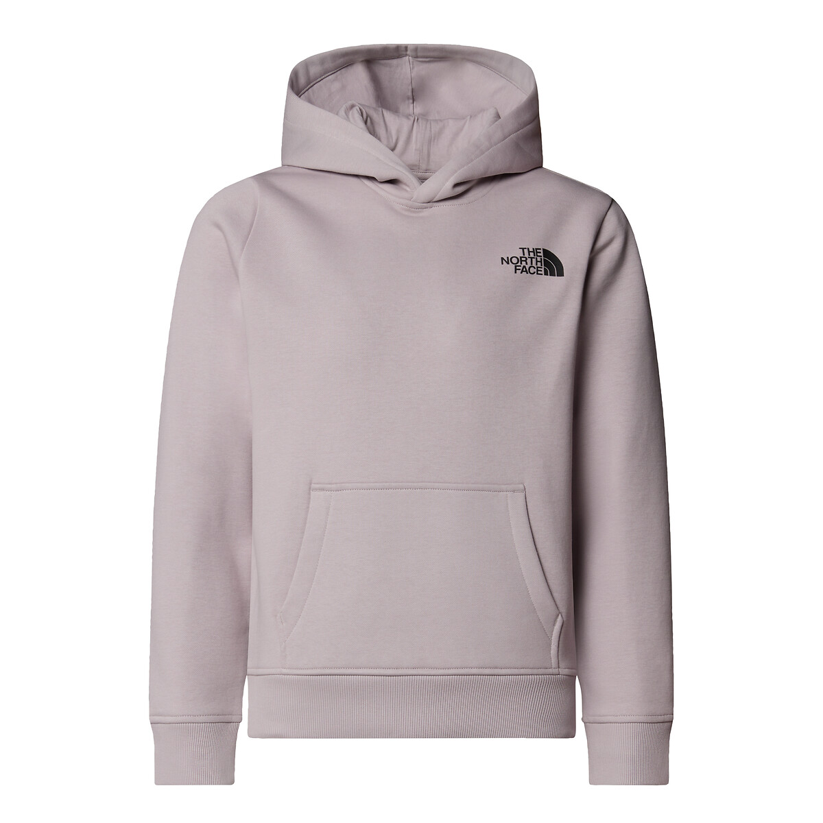 Hoodie, fleece, logo voor en achter lichtgrijs, THE NORTH FACE