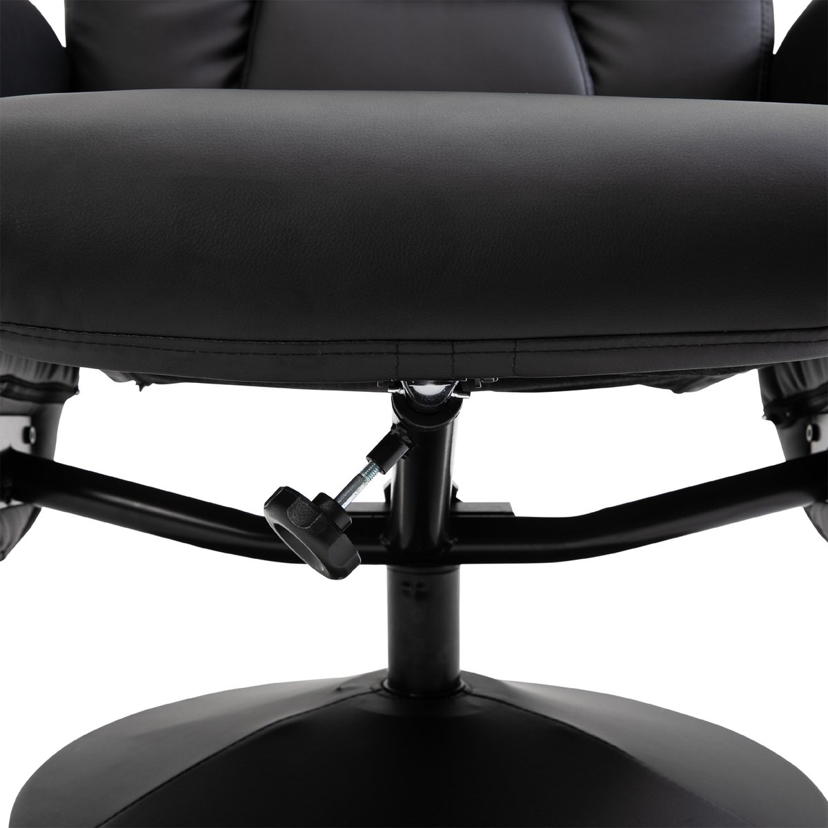 Fauteuil inclinable avec repose-pieds PU Noir noir, HOMCOM