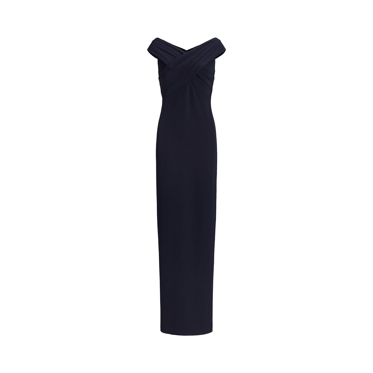 Langes Abendkleid IRENE mit kurzen Ärmeln marine, LAUREN RALPH LAUREN