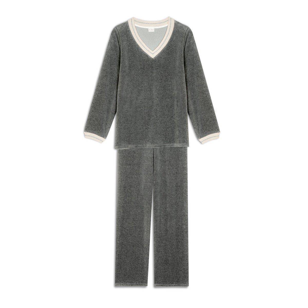 Ensemble homewear en velours COUNTRY 122 gris, LE CHAT