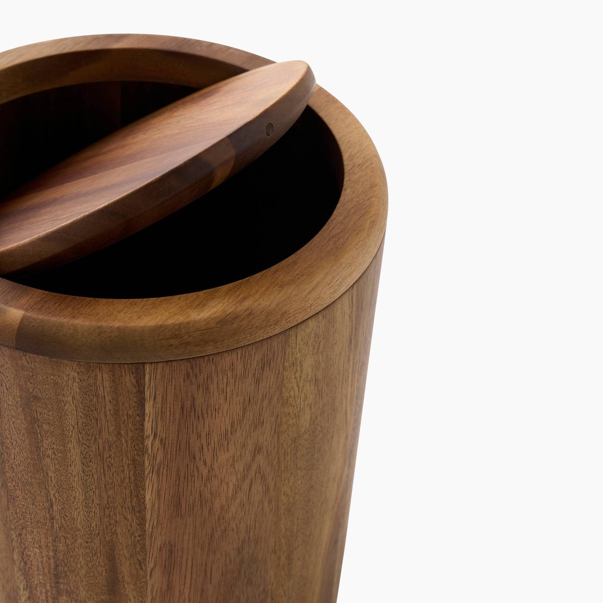 Poubelle ronde en bois foncé, 25x20cm bois fonce, MONOPRIX