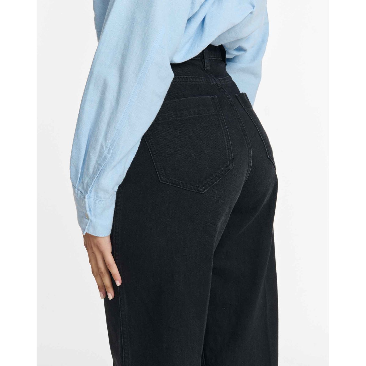 Jeans droit large taille haute regular bl 80, LABDIP