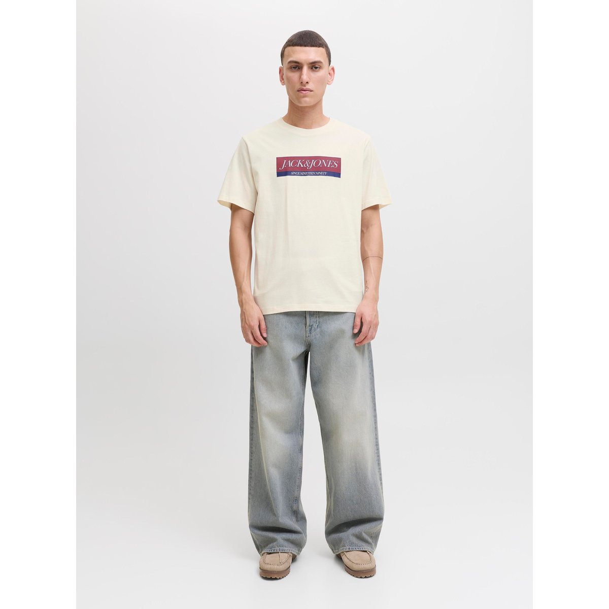 T-Shirt antique white, JACK & JONES