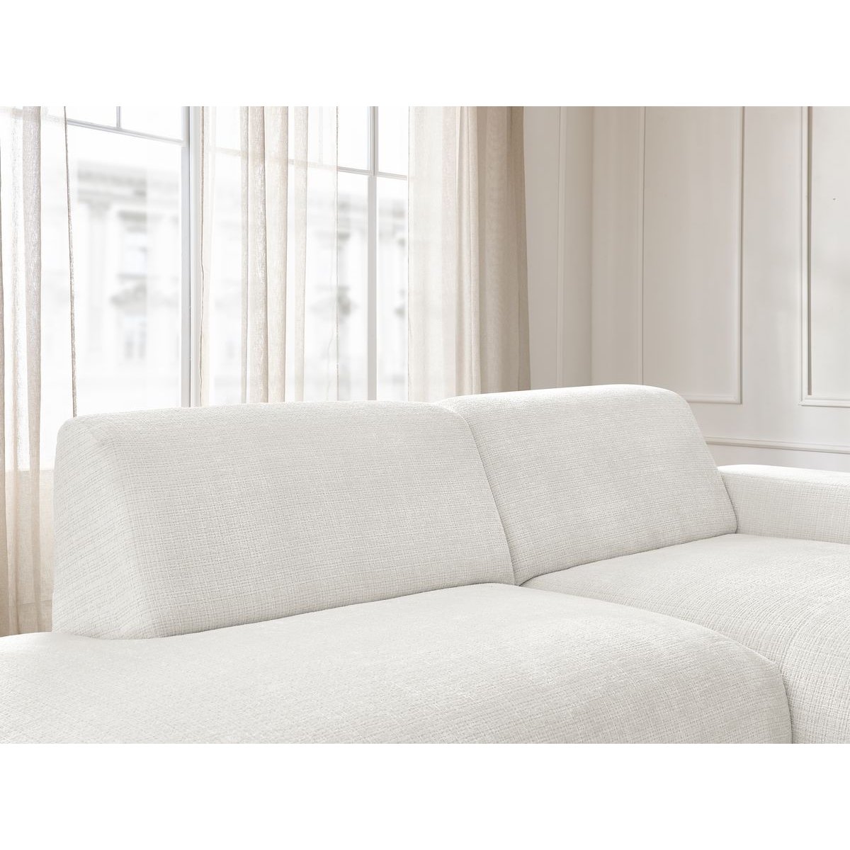 Canapé modulable 4 places en tissu texturé, SIRIUS blanc, BOBOCHIC