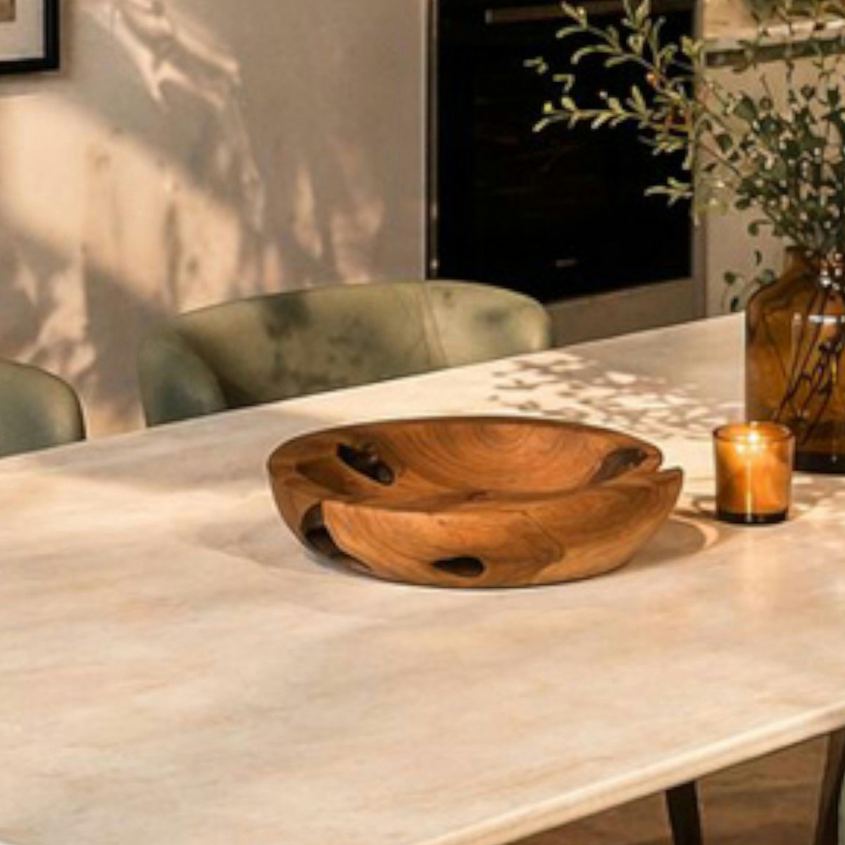 Table à manger céramique extensible à bords arrondis 180-260 cm LARIO beige, PIER IMPORT