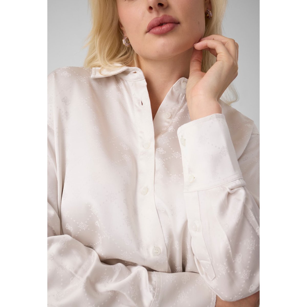 Chemise En Viscose Avec Logo blanc, GUESS