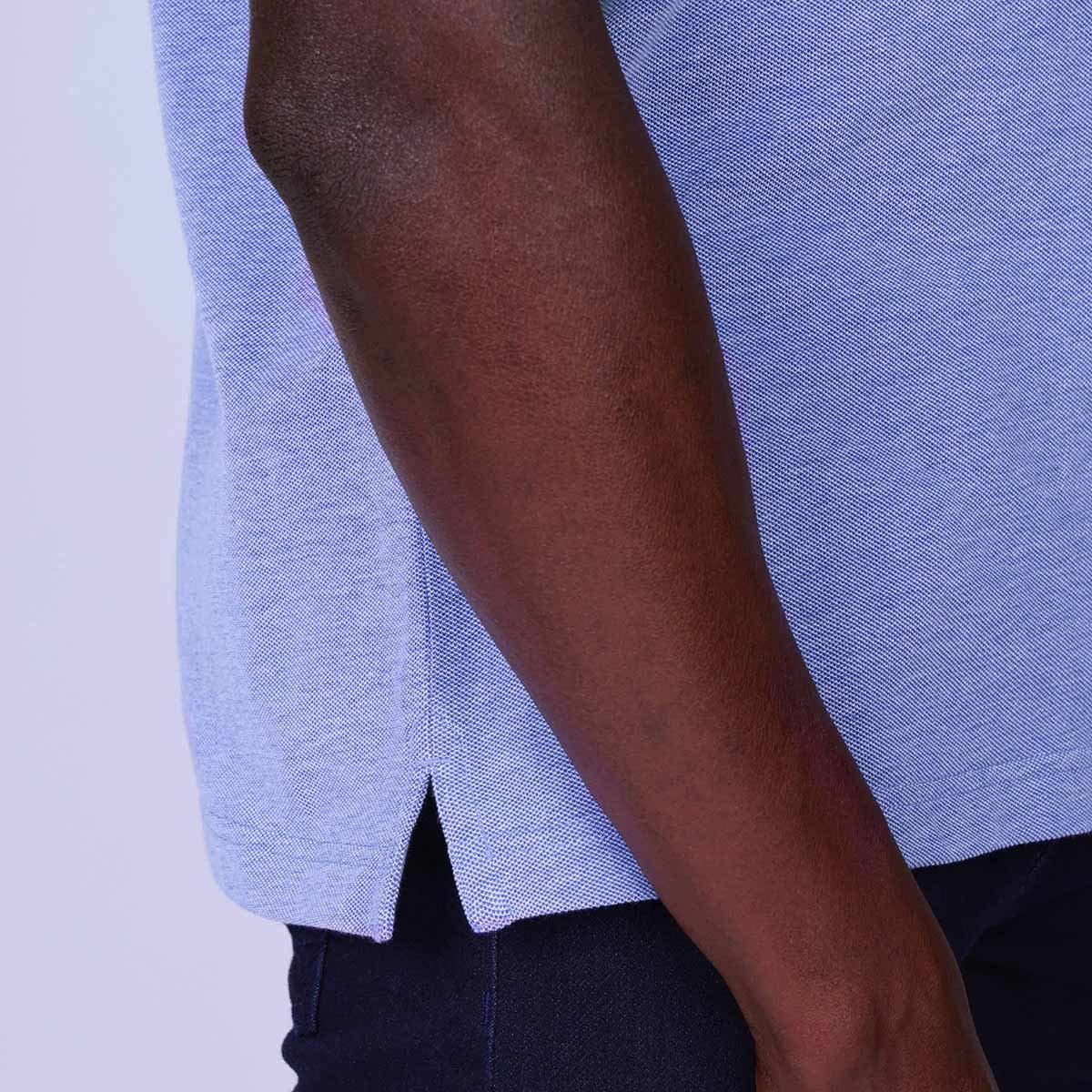 Polo chiné bleu, MISE AU GREEN