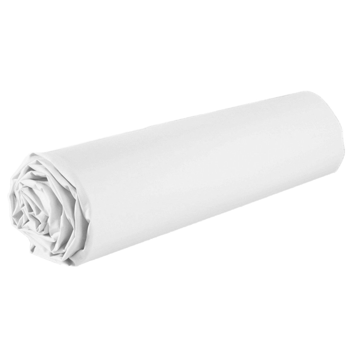 Drap housse en coton avec bonnet de 35 cm blanc, EDEN