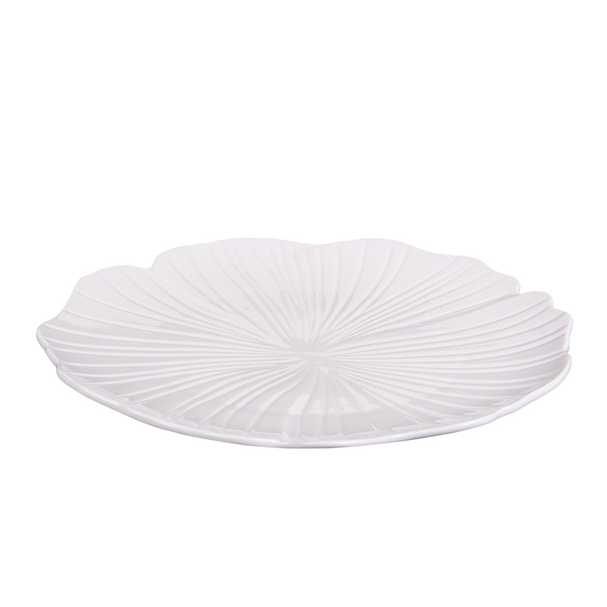 Assiette de présentation Ginkgo 30 cm blanc, TABLE PASSION