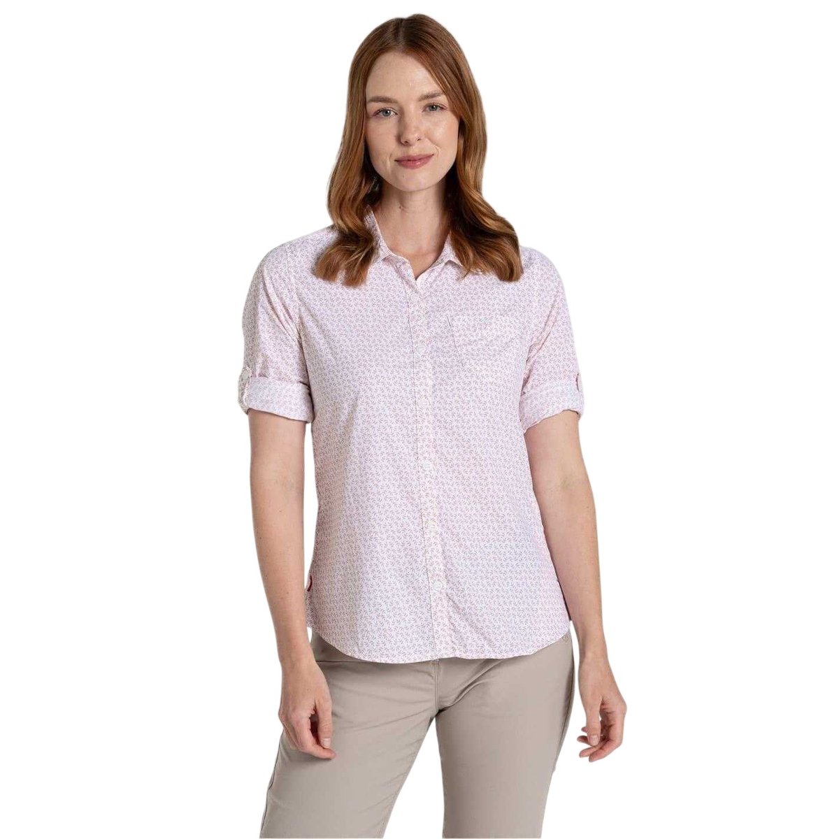 Chemise manches longues motif/style imprimé intégral GISELE rose pâle imprimé intégral, CRAGHOPPERS