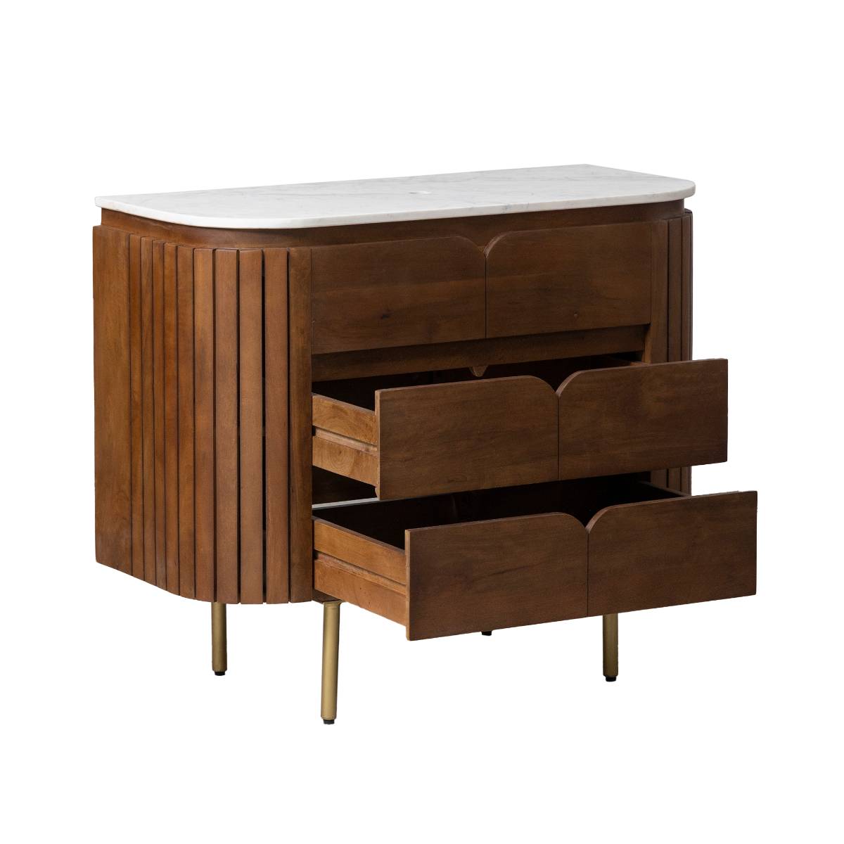 Meuble sous vasque en bois de manguier SIENNE bois foncé, MADE IN MEUBLES