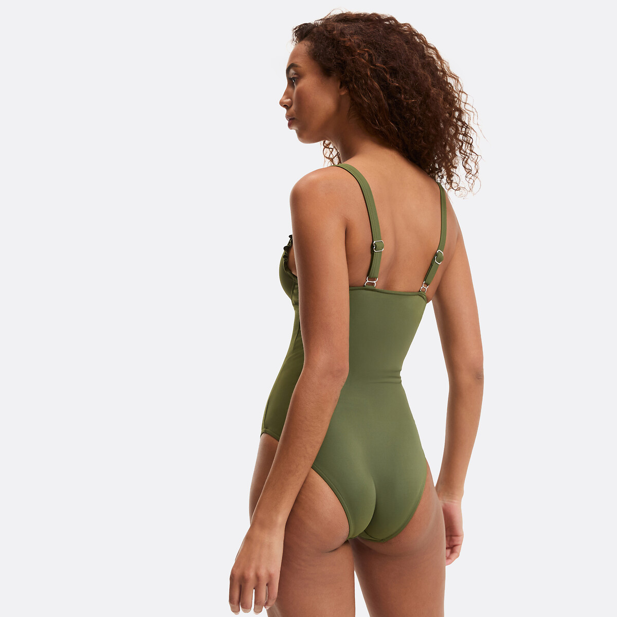 Costume da bagno intero, effetto ventre piatto kaki, ANNE WEYBURN