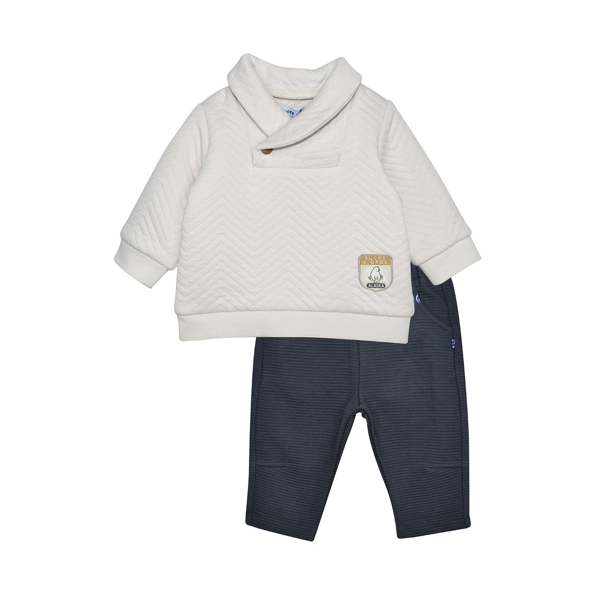 Ensemble sweat pantalon en maille pero beige, SUCRE D'ORGE