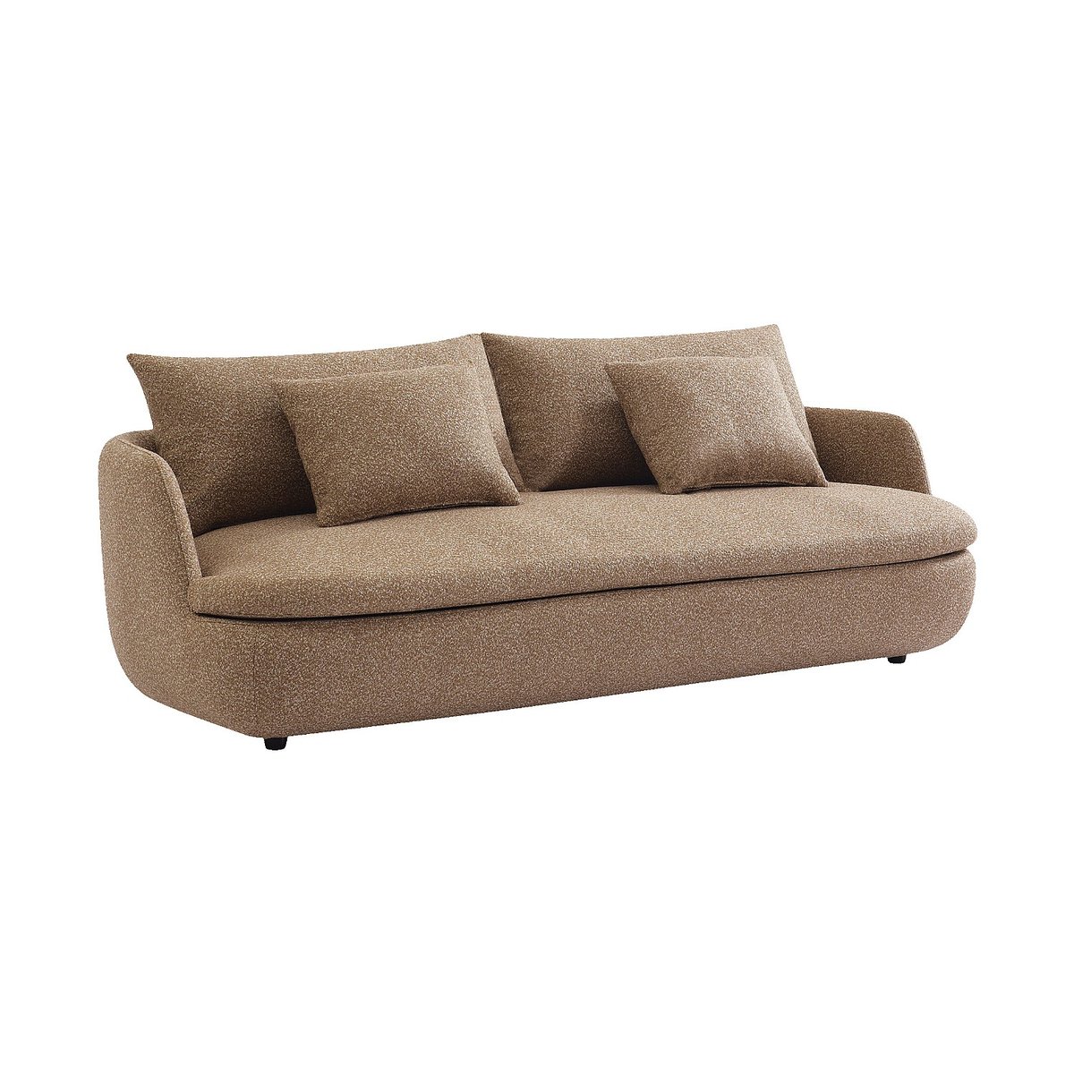Canapé en tissu bouclette garni de plumes MONZA marron, HABITAT