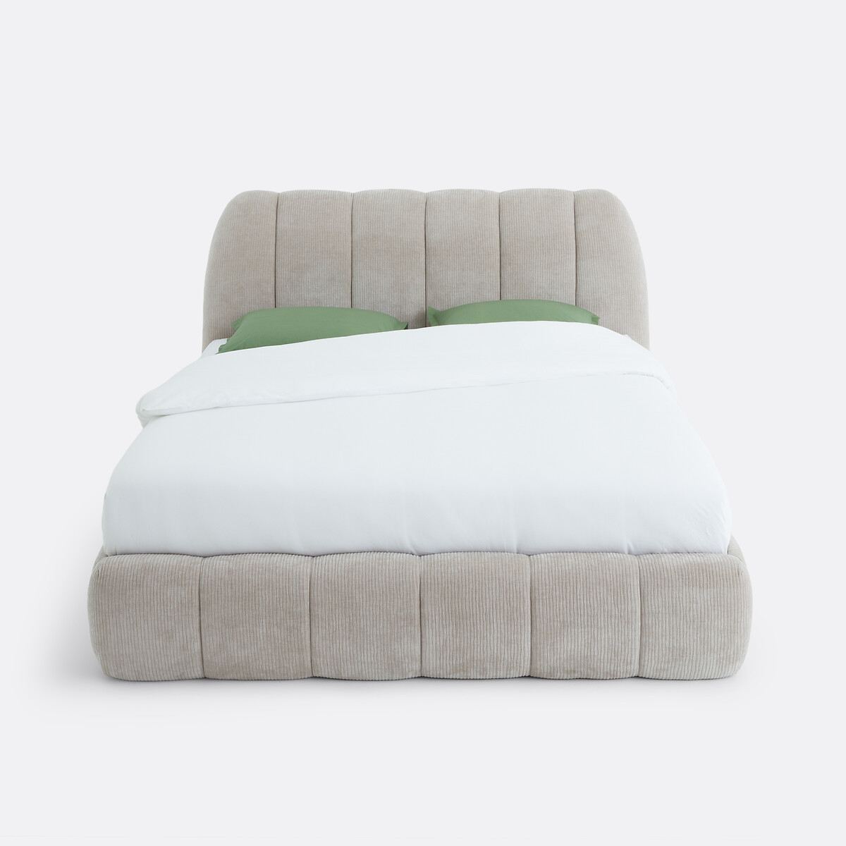 Lit rembourré avec sommier, NURIA beige, LA REDOUTE INTERIEURS